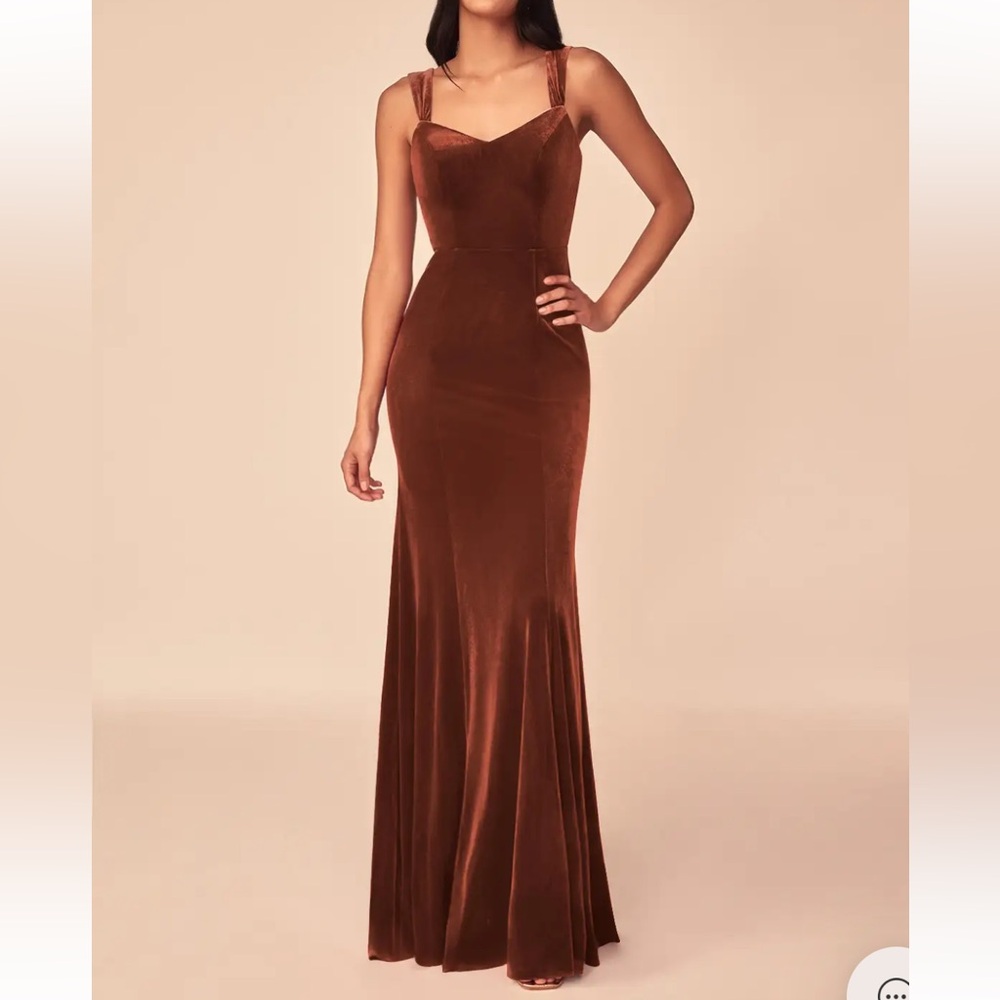 Azazie Lanessa Stretch Velvet Evening Gown